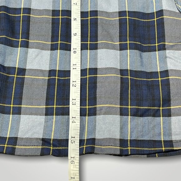 Land's End Plaid Navy Side Pleat Skirt  Skort Junior Misses Size 13 - Picture 11 of 13